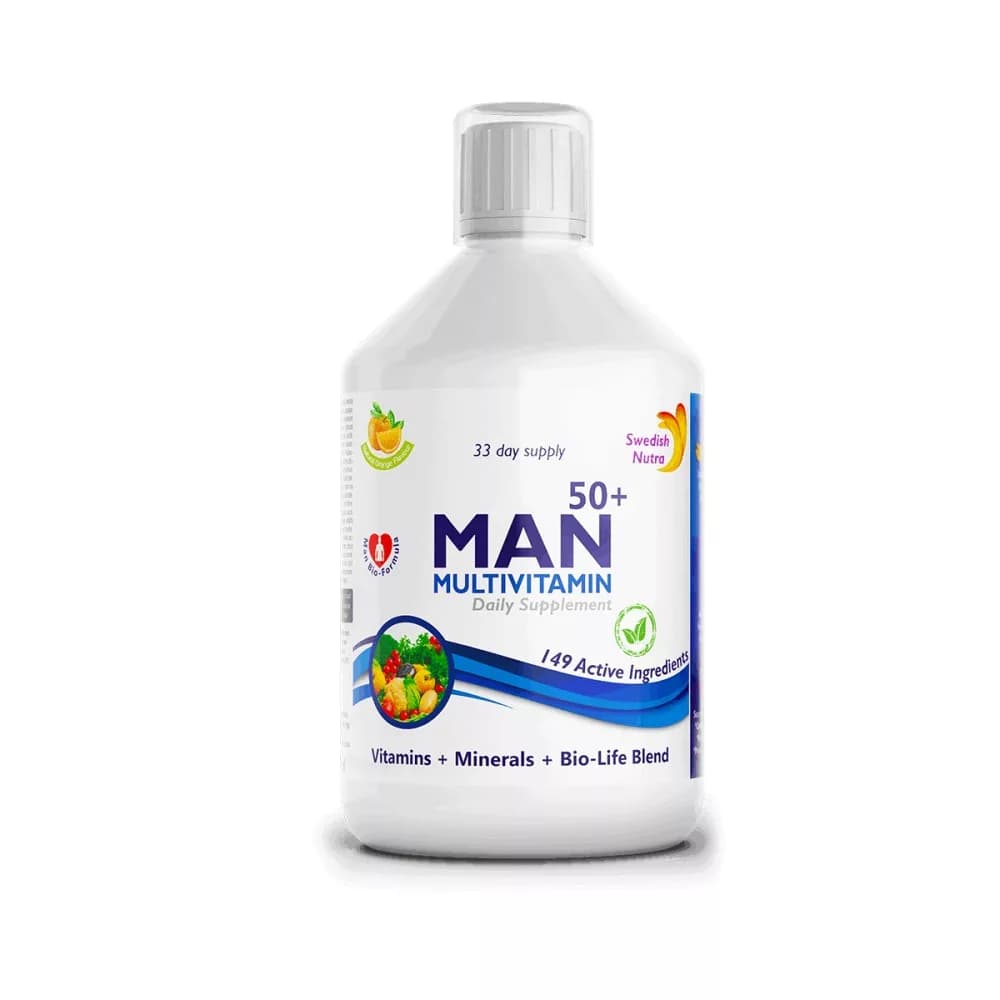 Swedish Nutra Man 50+ folyékony multivitamin 50 feletti férfiaknak 500ml